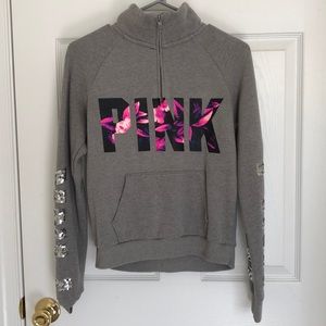 PINK 1/4 zip sweatshirt